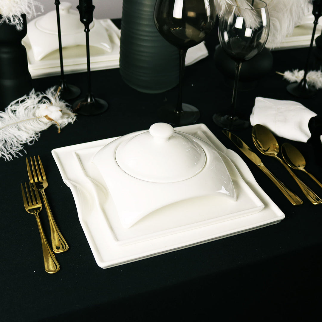 Square Porcelain Dinnerware Set