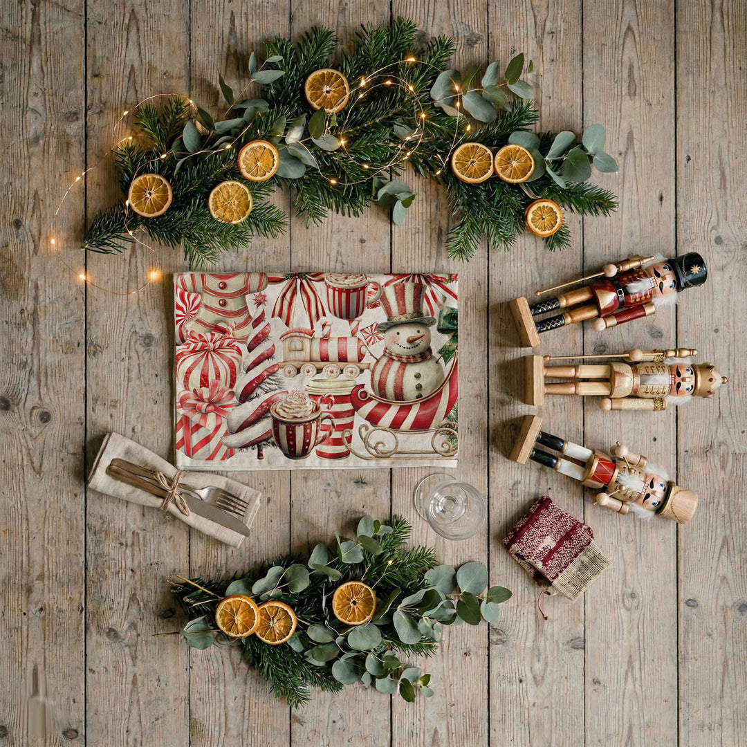 Peppermint Co Candy Cane Christmas Kitchen Tea Towel Holiday Decor Fun Gift Idea