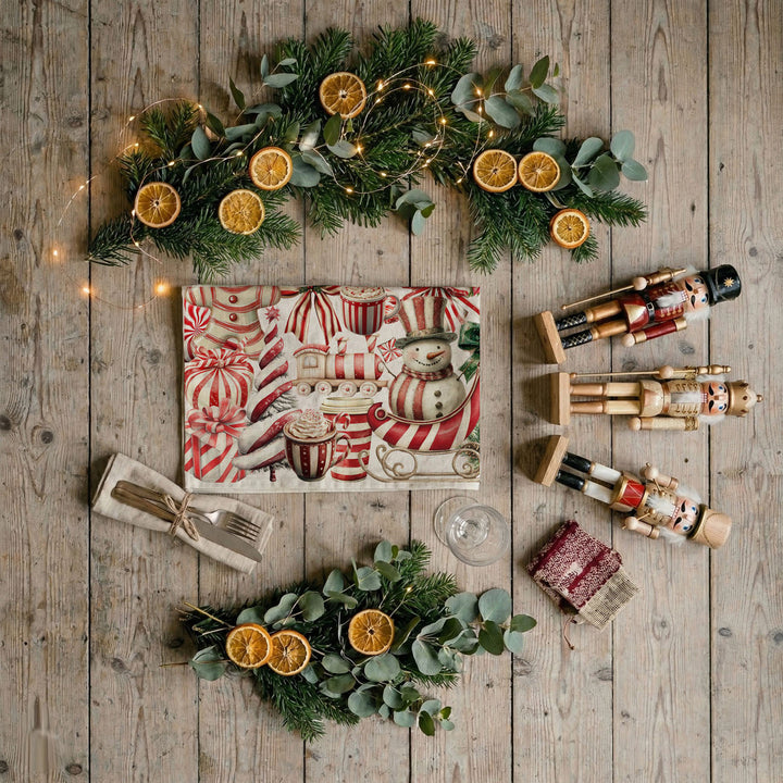 Peppermint Co Candy Cane Christmas Kitchen Tea Towel Holiday Decor Fun Gift Idea