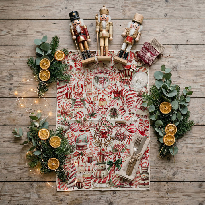 Peppermint Co Candy Cane Christmas Kitchen Tea Towel Holiday Decor Fun Gift Idea