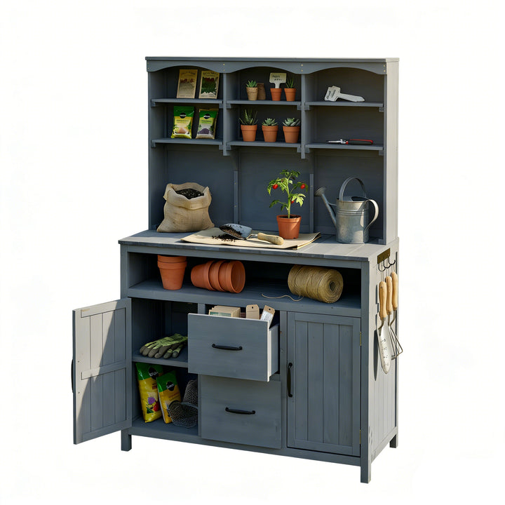 TOPMAX Large Fir Wood Potting Bench