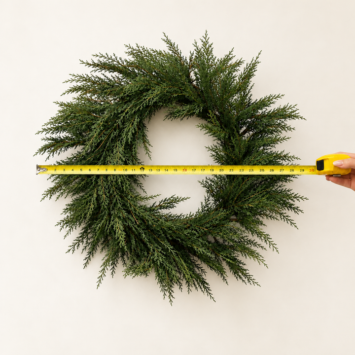 30" Faux Evergreen Cedar Wreath Door Wall Hanging Holiday Home Decor
