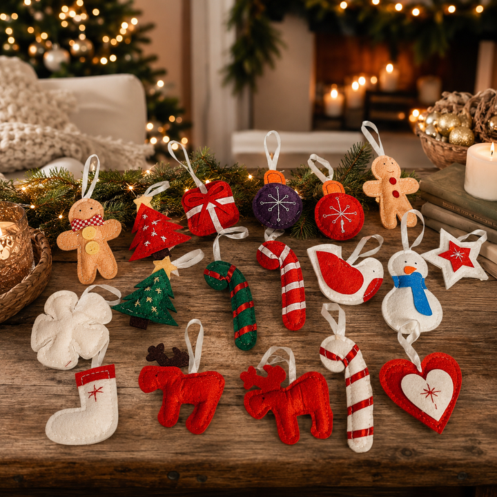 Felt Christmas Advent Calendar Reusable Holiday Countdown Decor Fun Holiday Gift