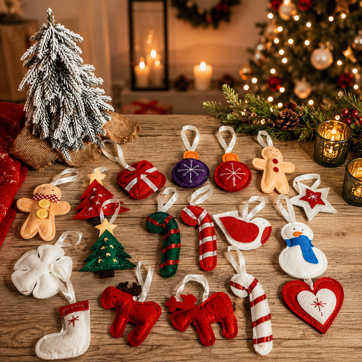 Felt Christmas Advent Calendar Reusable Holiday Countdown Decor Fun Holiday Gift