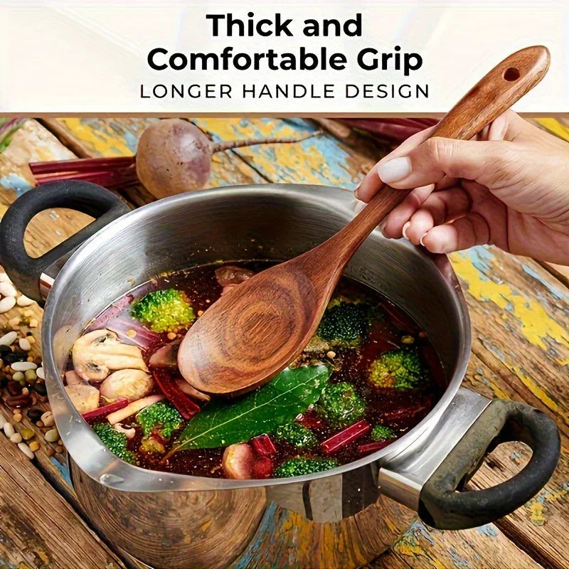 Cookware Set - Non-Stick Teak Wood 10pcs