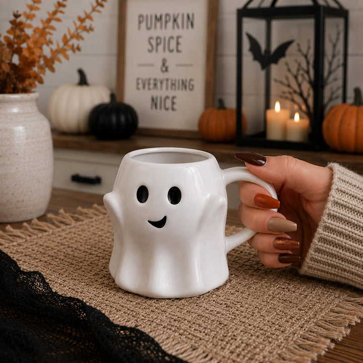 Ghost Ceramic Coffee Mug Halloween Spooky Drinkware Great Gift for Coffee Lovers