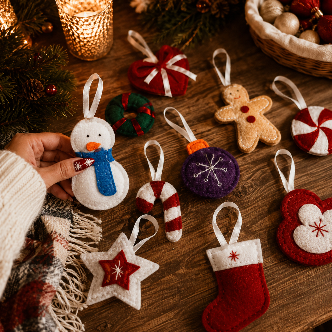 Felt Christmas Advent Calendar Reusable Holiday Countdown Decor Fun Holiday Gift