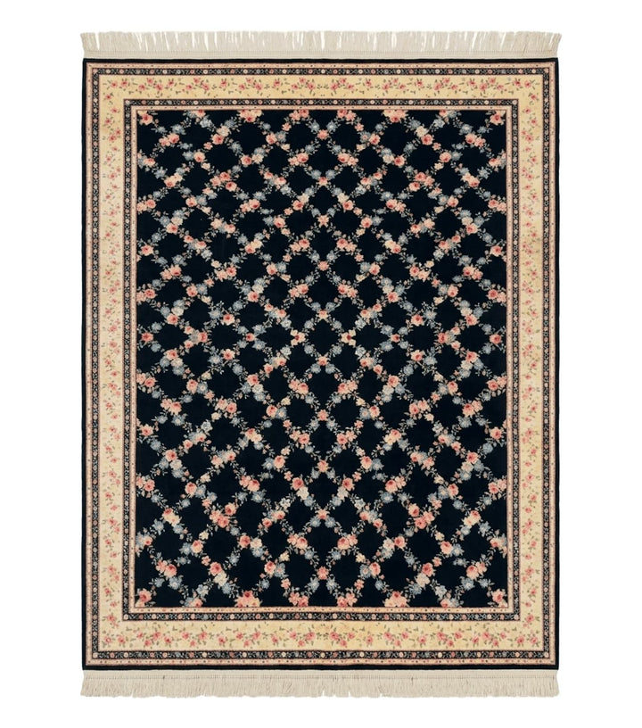 8.8 x 12 Karastan Garden of Eden Rug, Ebony Trellis 