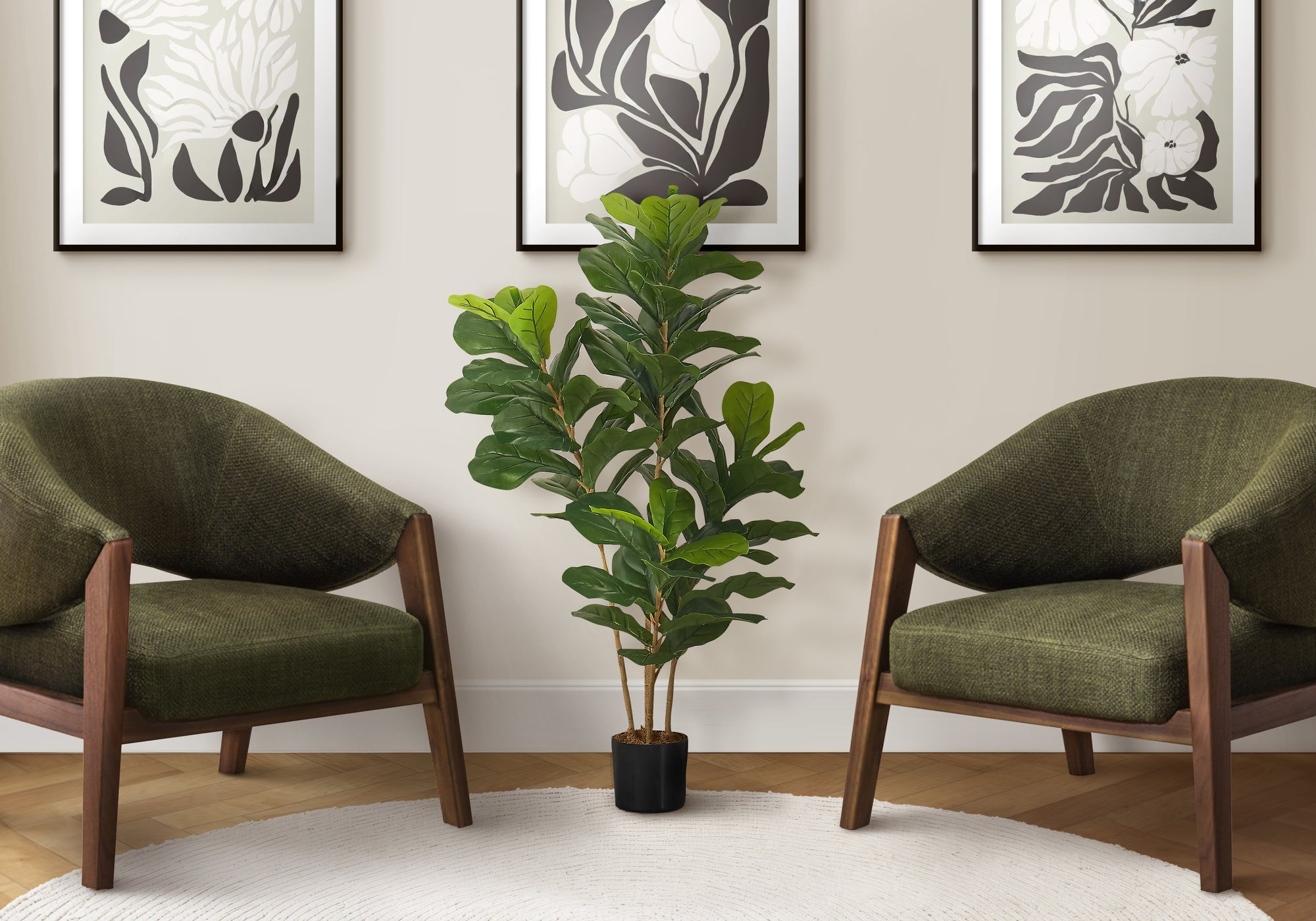 41" Tall Artificial Fiddle Tree - Faux Indoor Plant