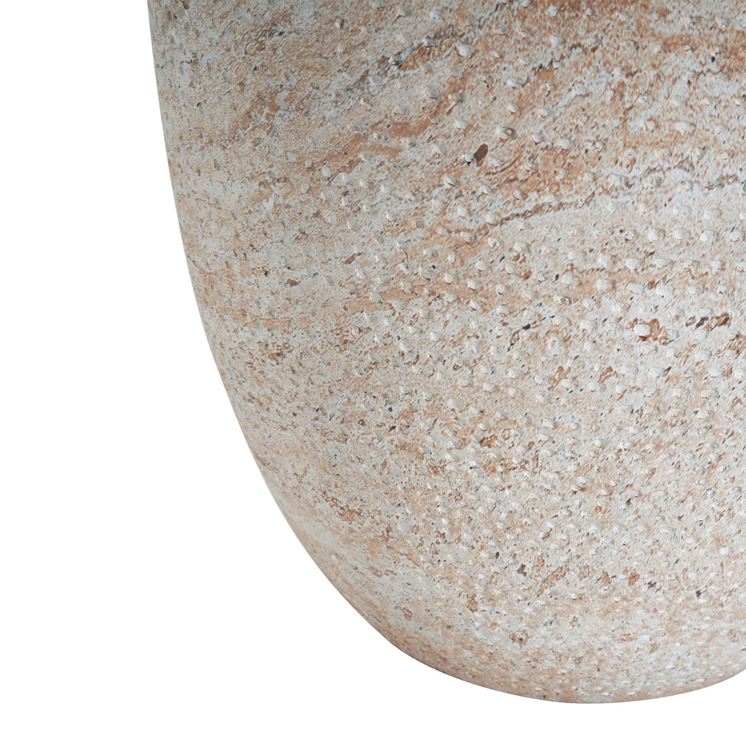 Outdoor/Indoor Lightweight Concrete Side Table - Travertine Finish