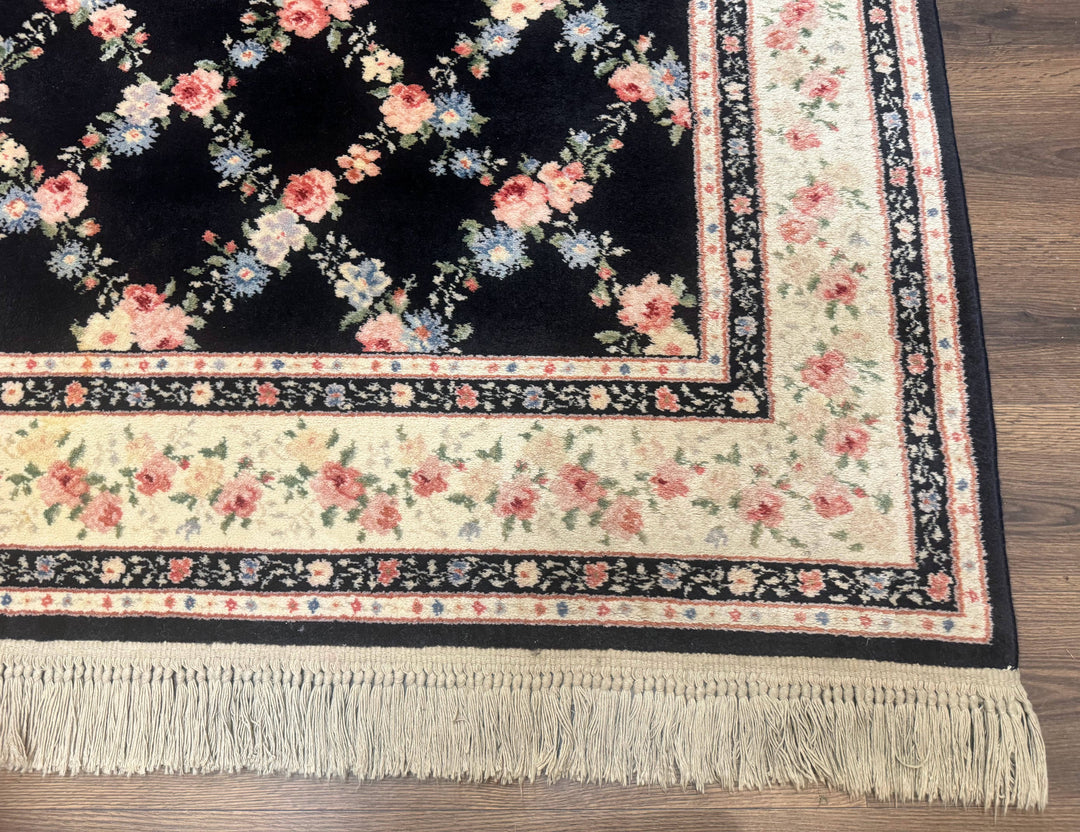 8.8 x 12 Karastan Garden of Eden Rug, Ebony Trellis 