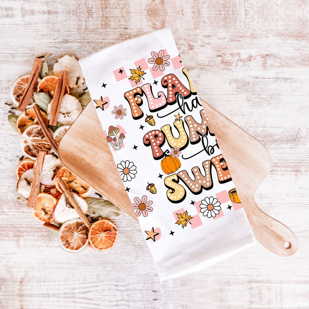 Pink Flannels Retro Fall Kitchen Tea Towel Autumn Decor Great Gift for Friends