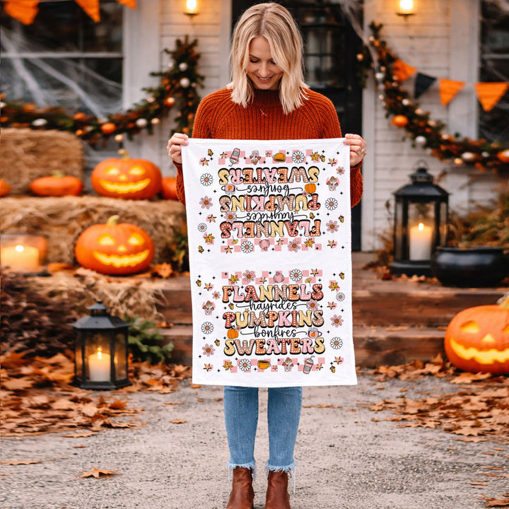 Pink Flannels Retro Fall Kitchen Tea Towel Autumn Decor Great Gift for Friends