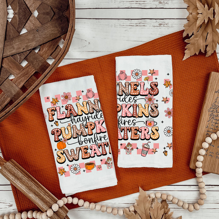 Pink Flannels Retro Fall Kitchen Tea Towel Autumn Decor Great Gift for Friends