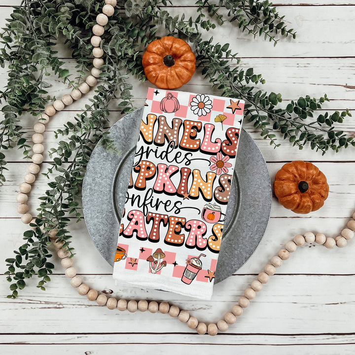Pink Flannels Retro Fall Kitchen Tea Towel Autumn Decor Great Gift for Friends