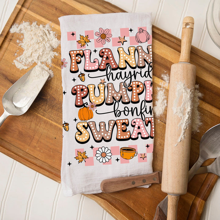 Pink Flannels Retro Fall Kitchen Tea Towel Autumn Decor Great Gift for Friends