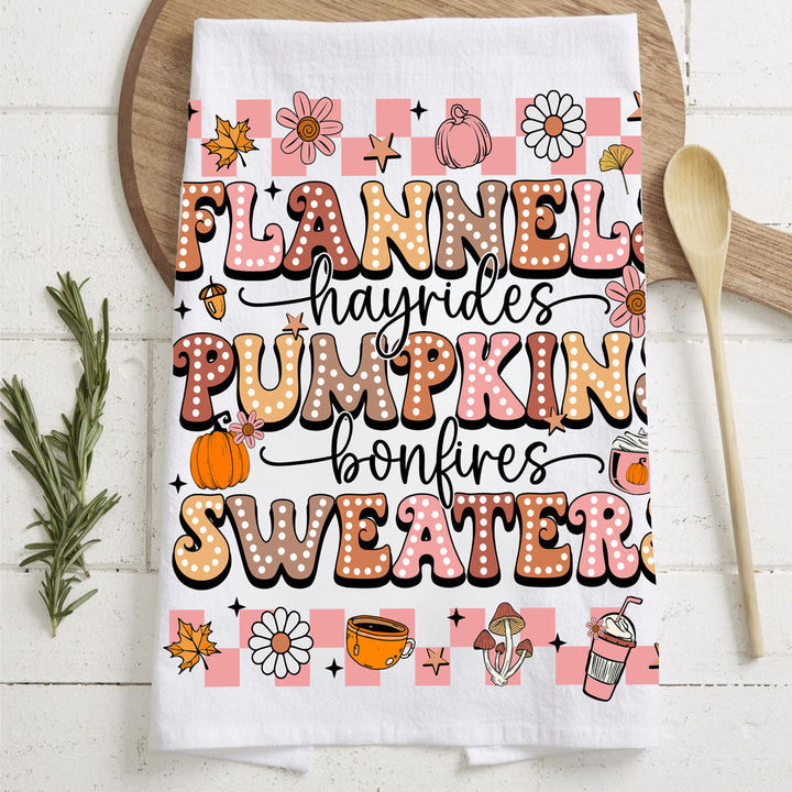 Pink Flannels Retro Fall Kitchen Tea Towel Autumn Decor Great Gift for Friends