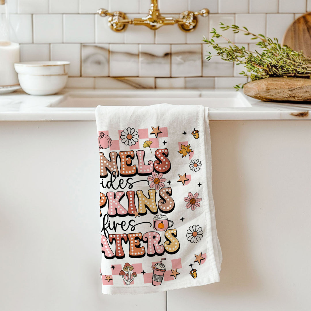 Pink Flannels Retro Fall Kitchen Tea Towel Autumn Decor Great Gift for Friends