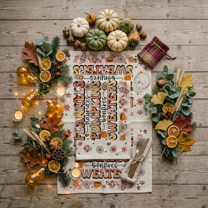 Pink Flannels Retro Fall Kitchen Tea Towel Autumn Decor Great Gift for Friends