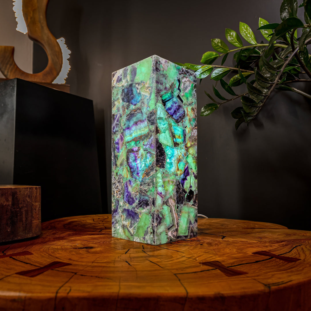 Fluorite Crystal Table Lamp 