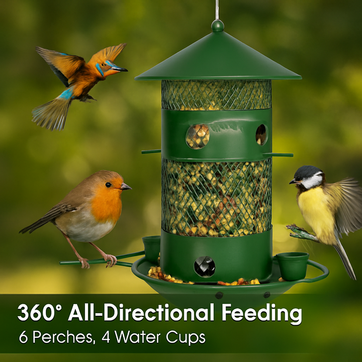 Wild Bird Feeder Squirrel-Proof Metal Seed Feeder