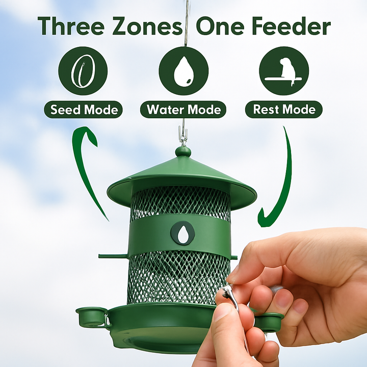 Wild Bird Feeder Squirrel-Proof Metal Seed Feeder