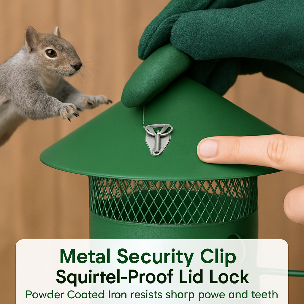 Wild Bird Feeder Squirrel-Proof Metal Seed Feeder