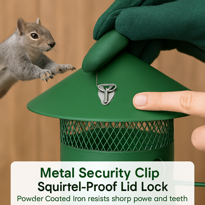 Wild Bird Feeder Squirrel-Proof Metal Seed Feeder