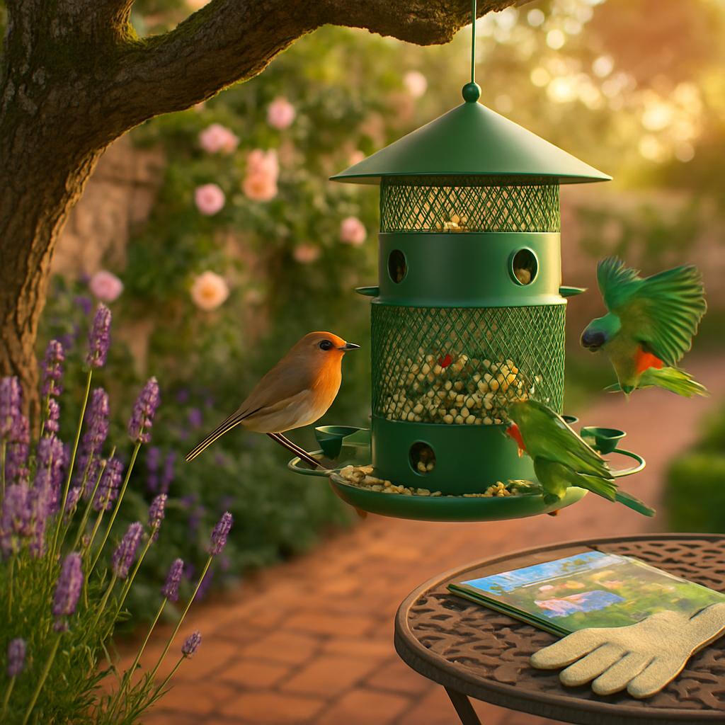 Wild Bird Feeder Squirrel-Proof Metal Seed Feeder
