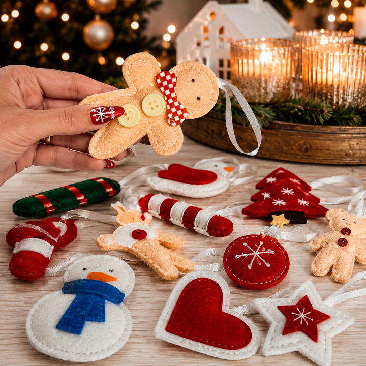 Felt Christmas Advent Calendar Reusable Holiday Countdown Decor Fun Holiday Gift