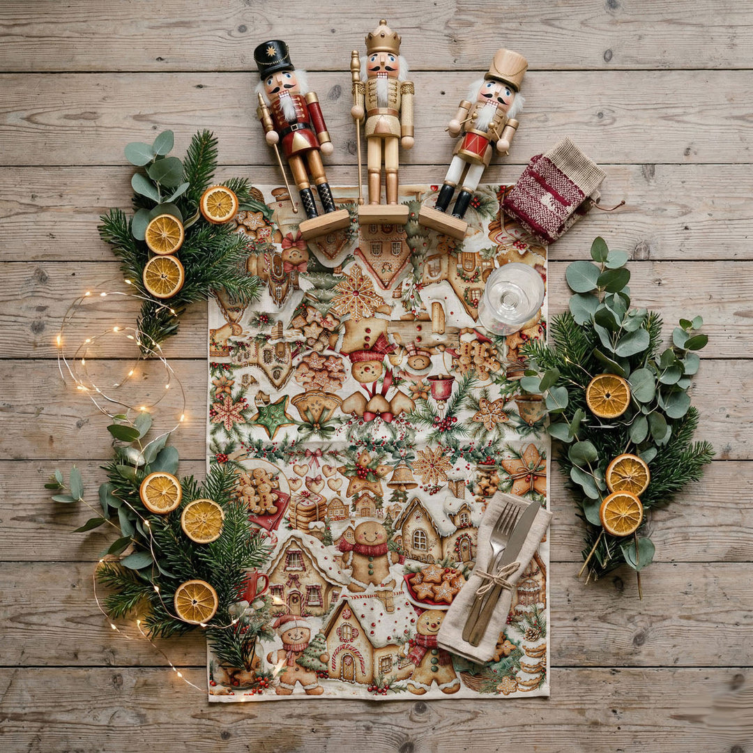 Gingerbread Christmas Kitchen Tea Towel Holiday Baking Decor Great Gifts for Her
