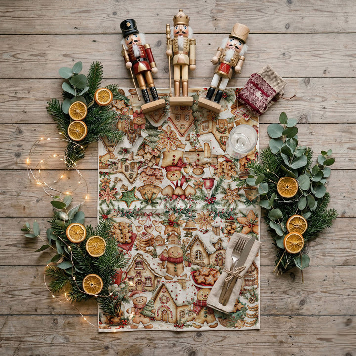 Gingerbread Christmas Kitchen Tea Towel Holiday Baking Decor Great Gifts for Her