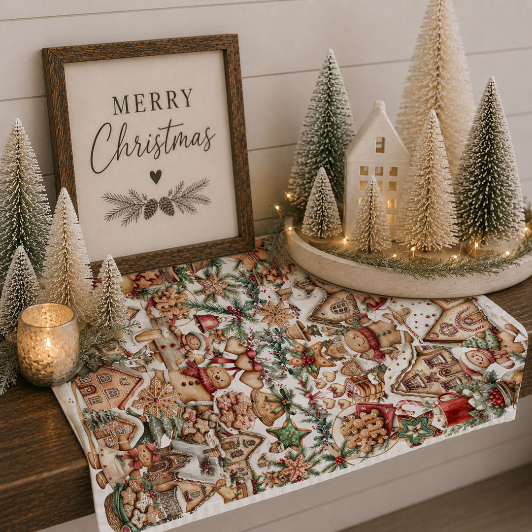 Gingerbread Christmas Kitchen Tea Towel Holiday Baking Decor Great Gifts for Her