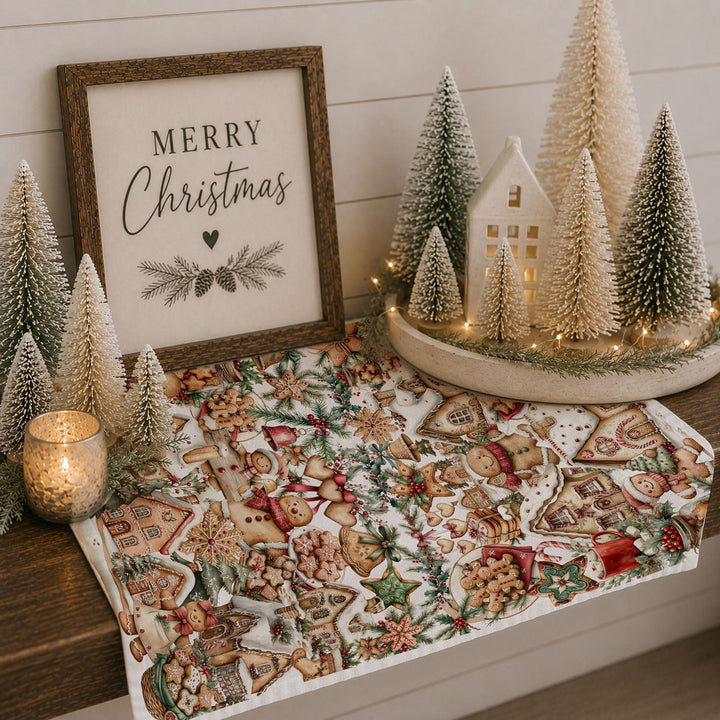 Gingerbread Christmas Kitchen Tea Towel Holiday Baking Decor Great Gifts for Her