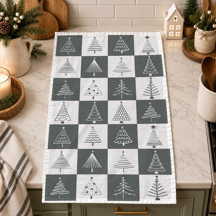 Christmas Tree Flour Sack Cotton Kitchen Tea Towel Holiday Decor Great Gift Idea