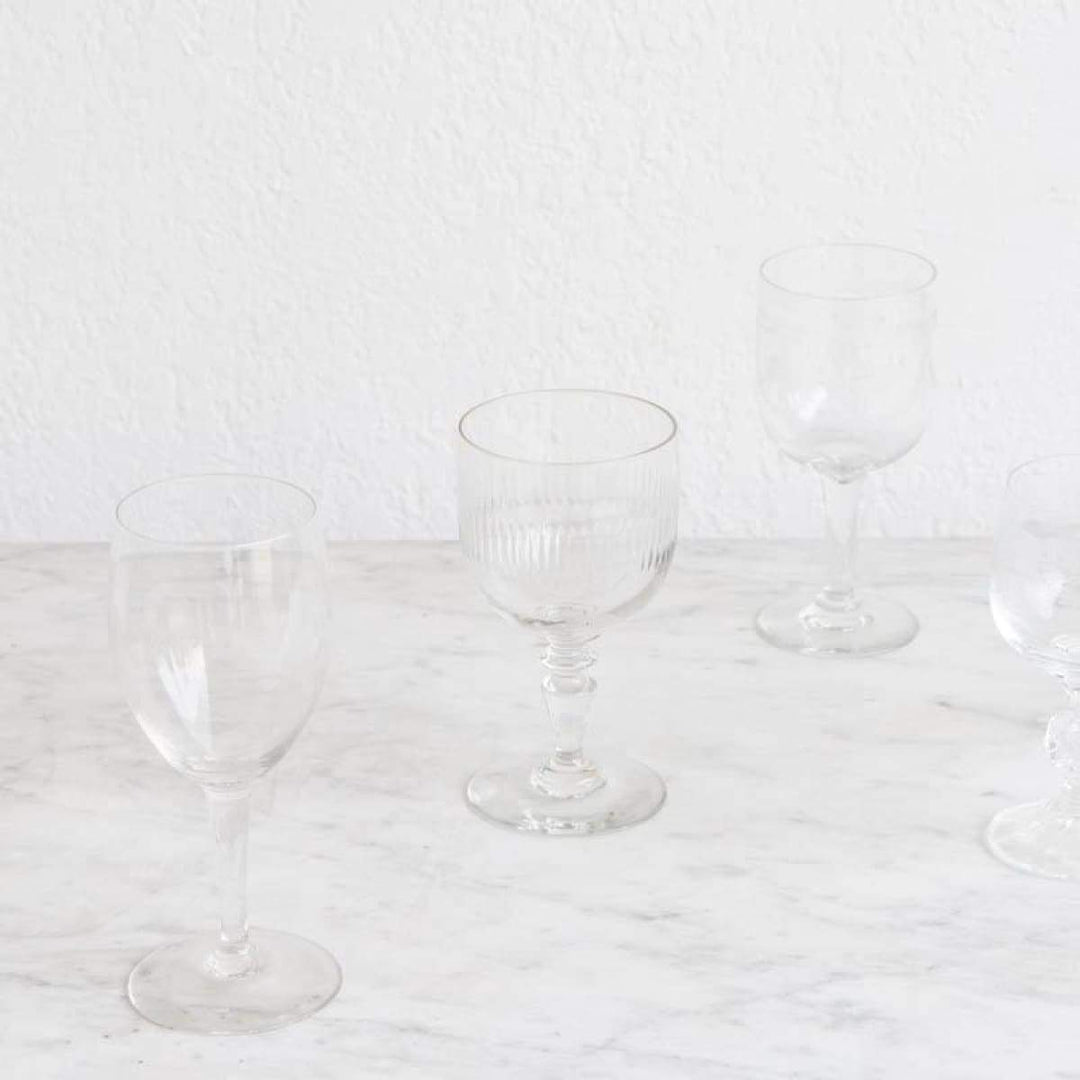 Glamorous Vintage Wine Glass Eclectic Pair