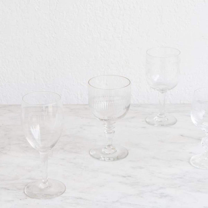 Glamorous Vintage Wine Glass Eclectic Pair