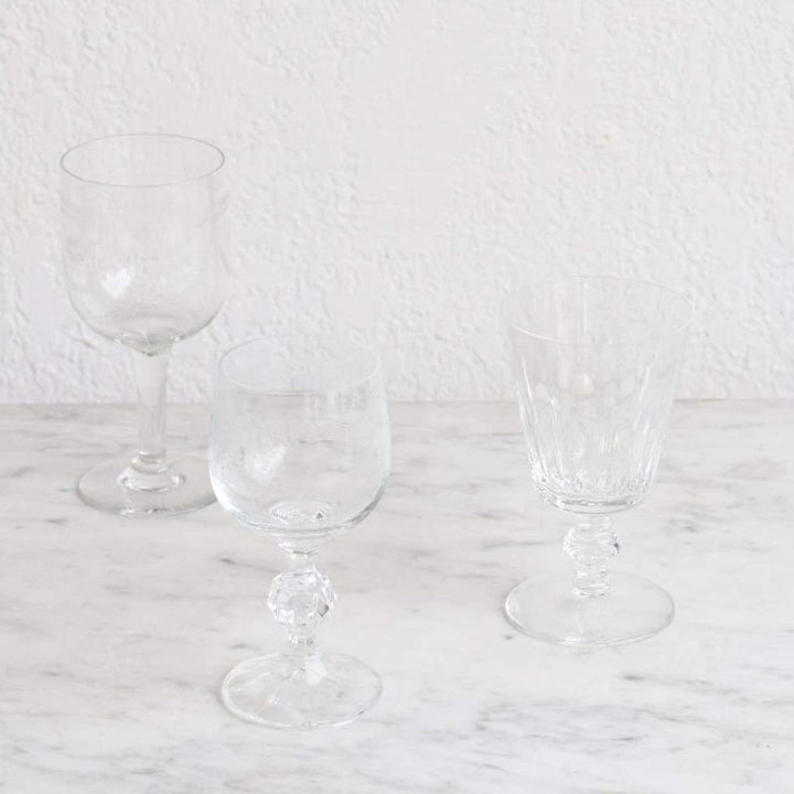 Glamorous Vintage Wine Glass Eclectic Pair