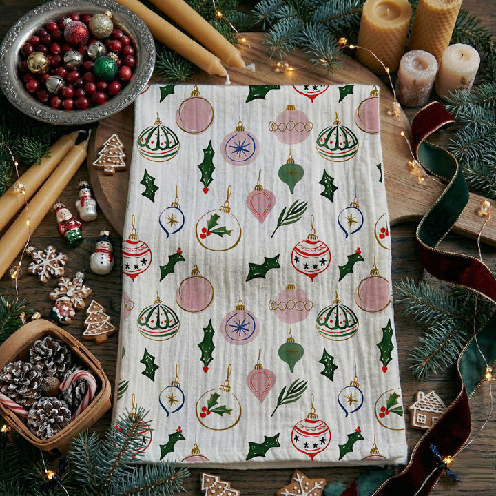 Ornament Greens Christmas Kitchen Tea Towel Holiday Decor Great Gifts PRE-ORDER