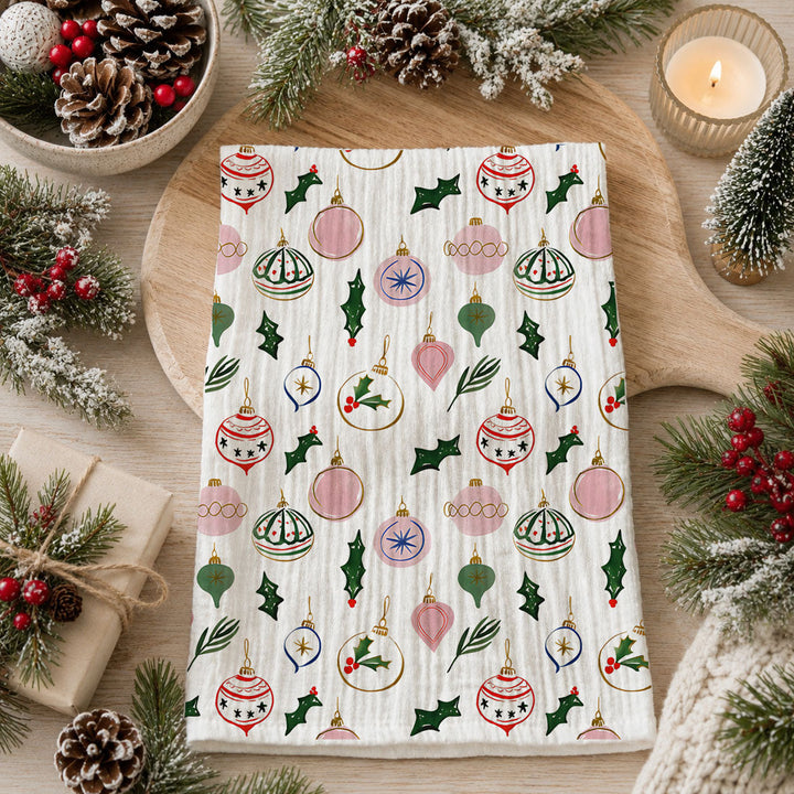 Ornament Greens Christmas Kitchen Tea Towel Holiday Decor Great Gifts PRE-ORDER