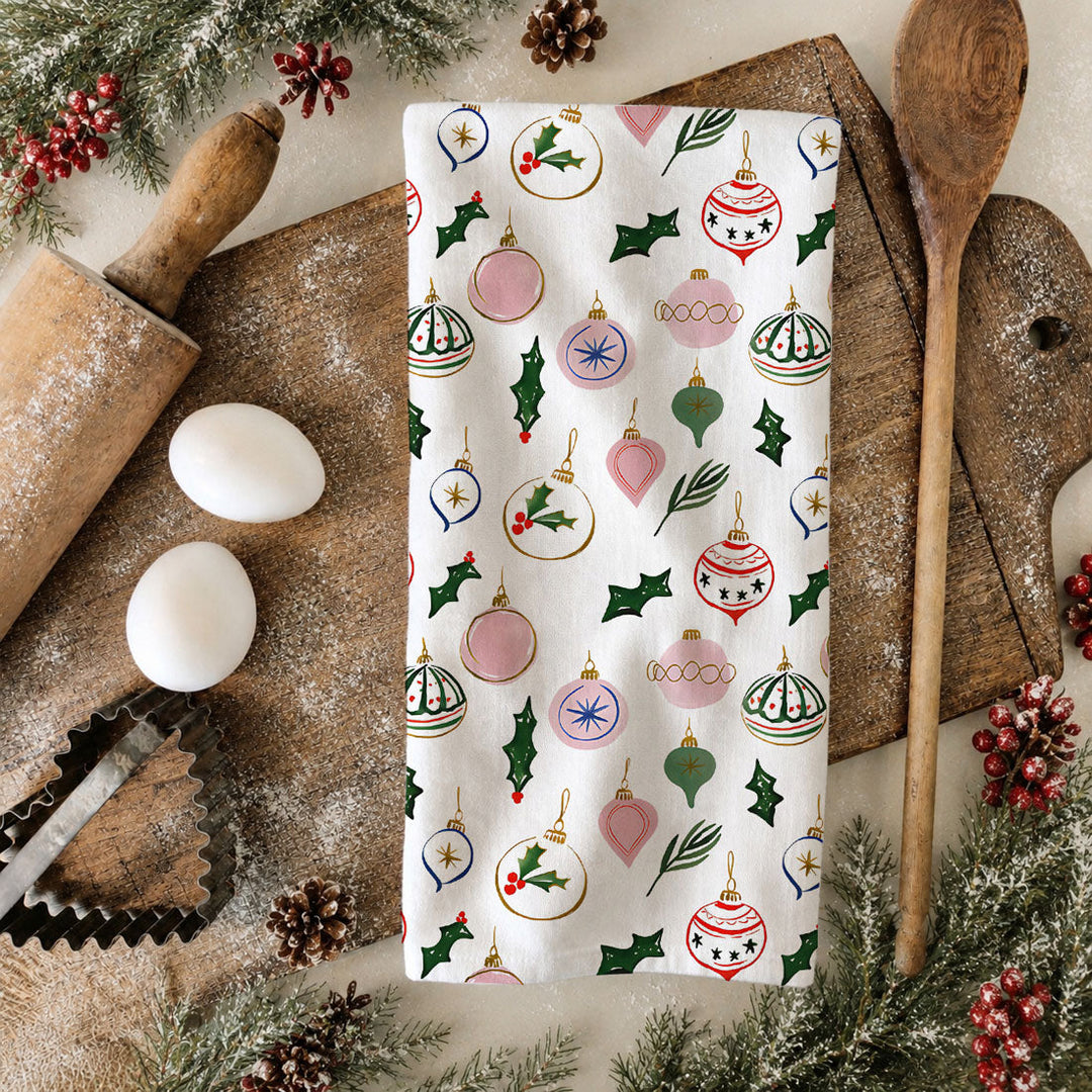 Ornament Greens Christmas Kitchen Tea Towel Holiday Decor Great Gifts PRE-ORDER