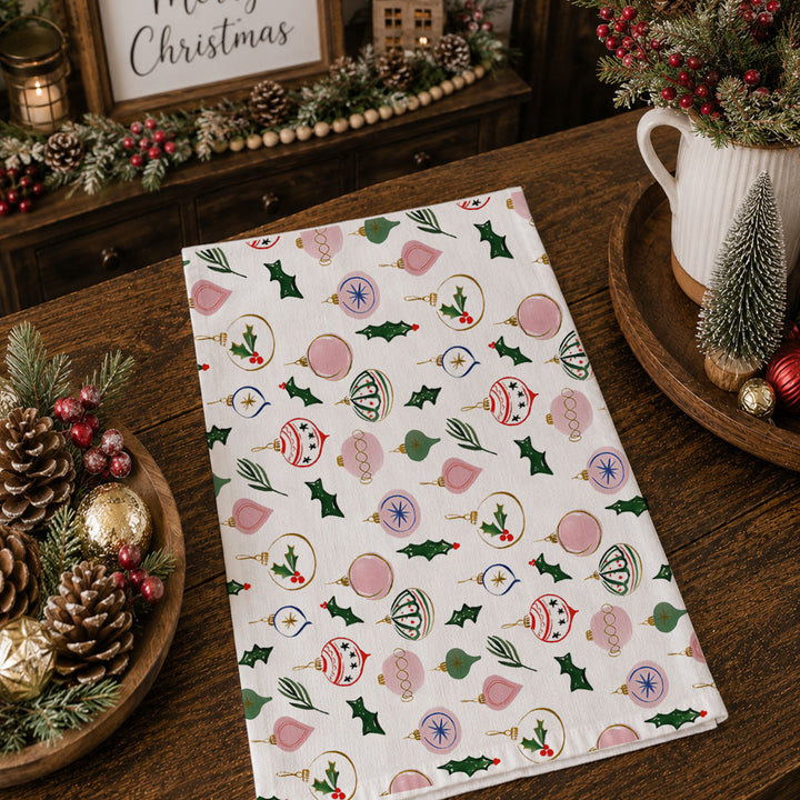 Ornament Greens Christmas Kitchen Tea Towel Holiday Decor Great Gifts PRE-ORDER