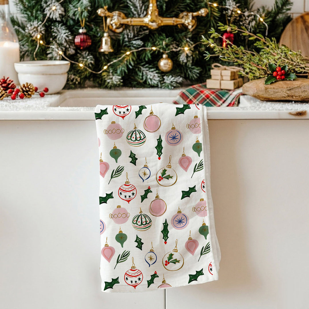 Ornament Greens Christmas Kitchen Tea Towel Holiday Decor Great Gifts PRE-ORDER