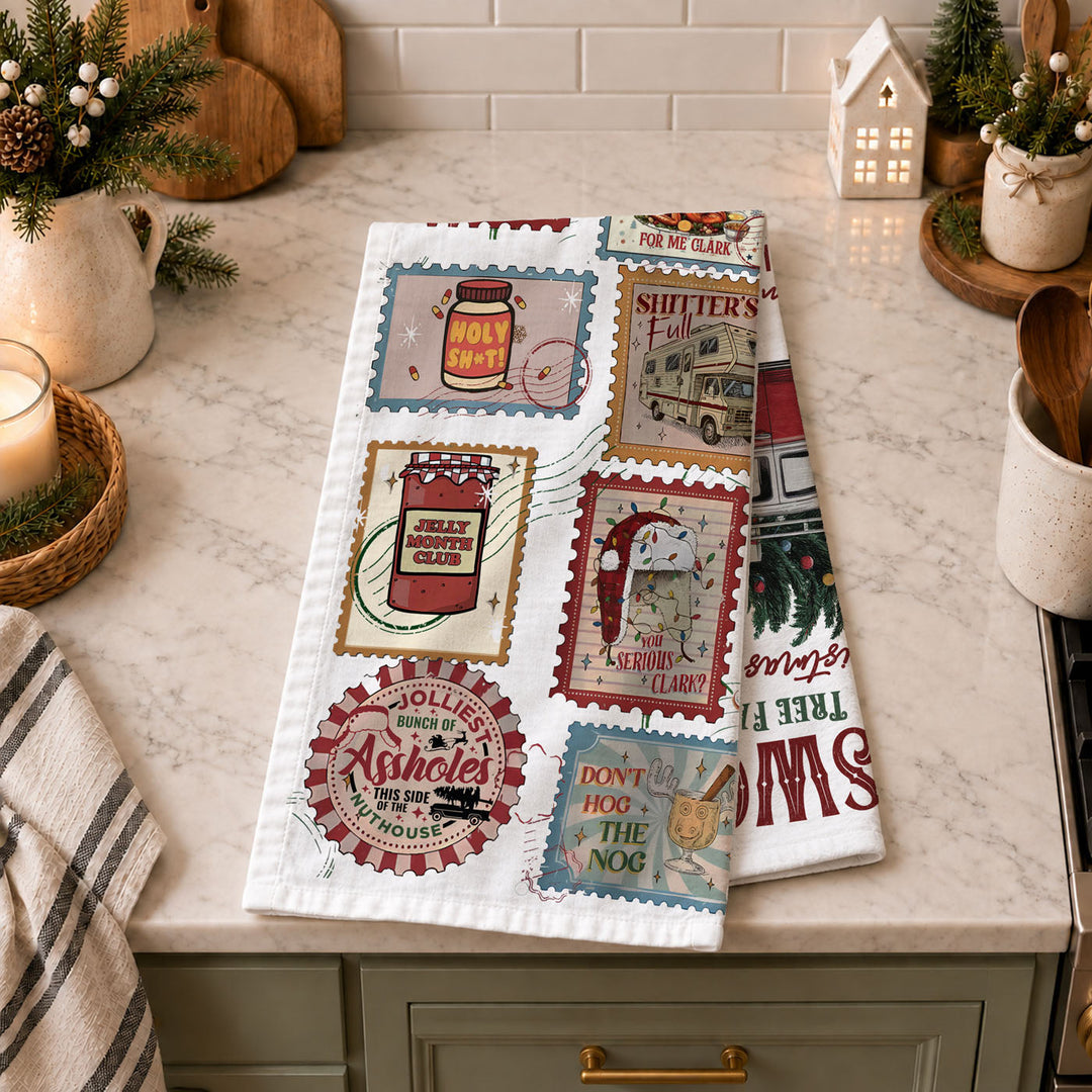 Griswold Vaca Christmas Kitchen Tea Towel Funny Holiday Decor Cheeky Fun Gift