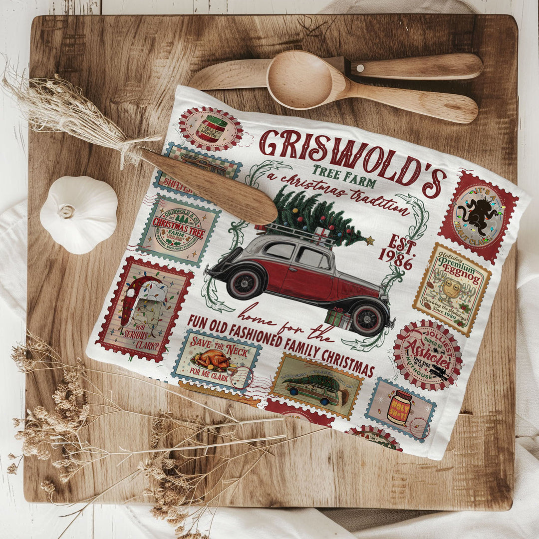 Griswold Vaca Christmas Kitchen Tea Towel Funny Holiday Decor Cheeky Fun Gift