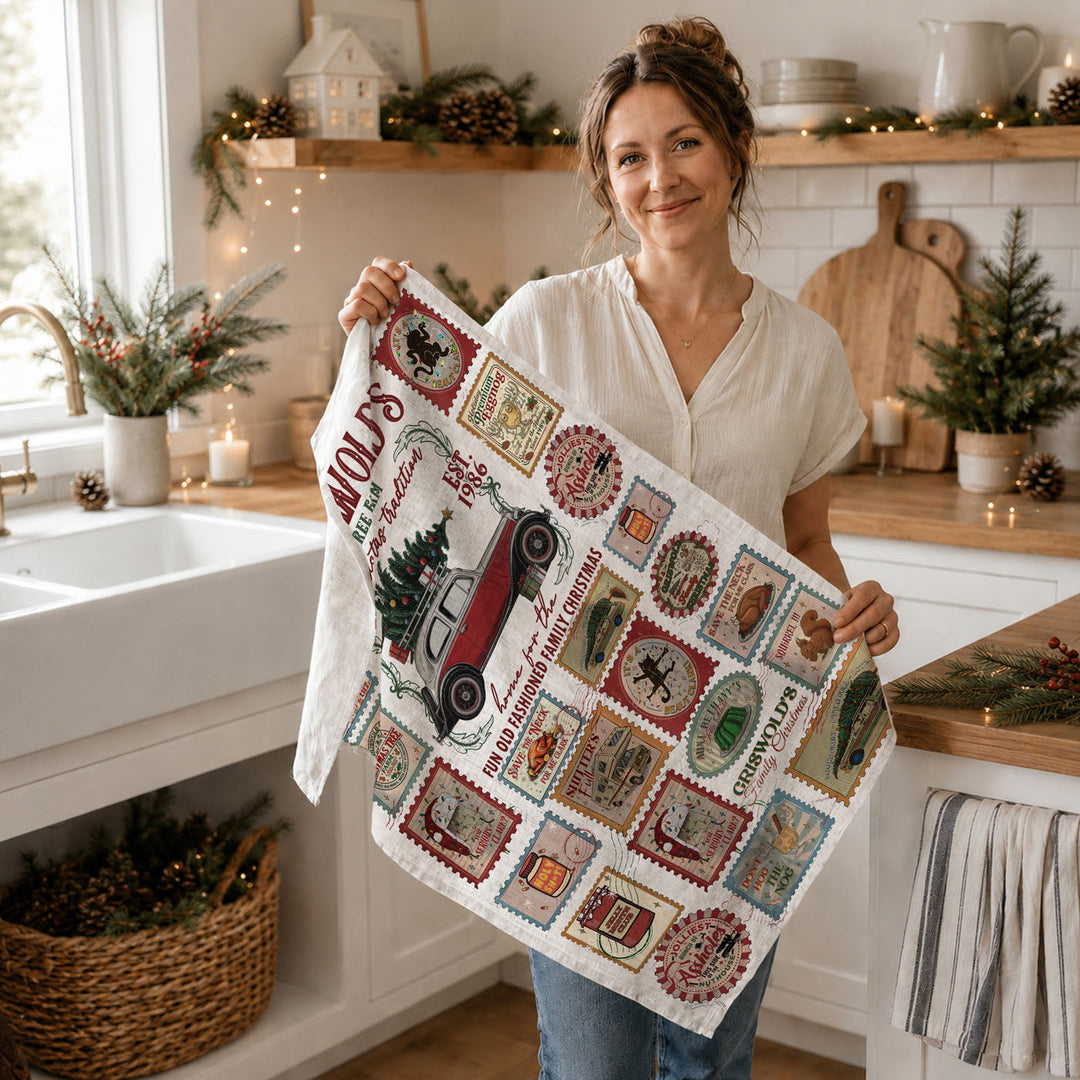 Griswold Vaca Christmas Kitchen Tea Towel Funny Holiday Decor Cheeky Fun Gift