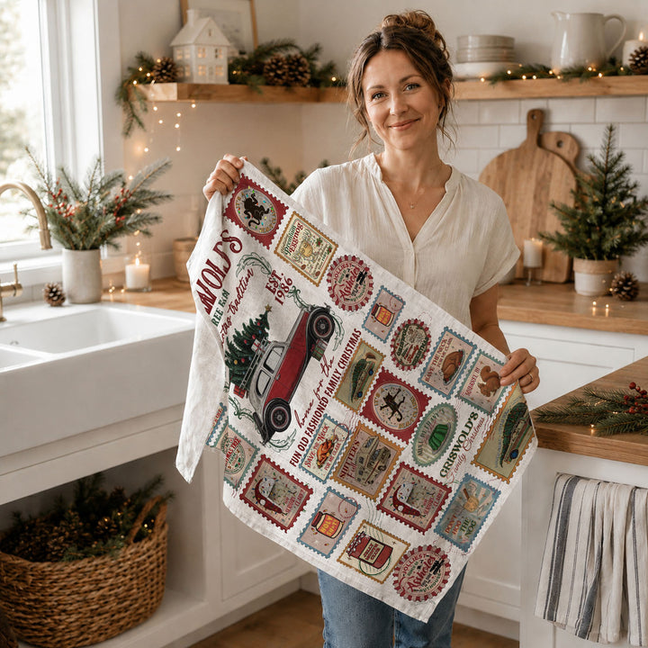 Griswold Vaca Christmas Kitchen Tea Towel Funny Holiday Decor Cheeky Fun Gift