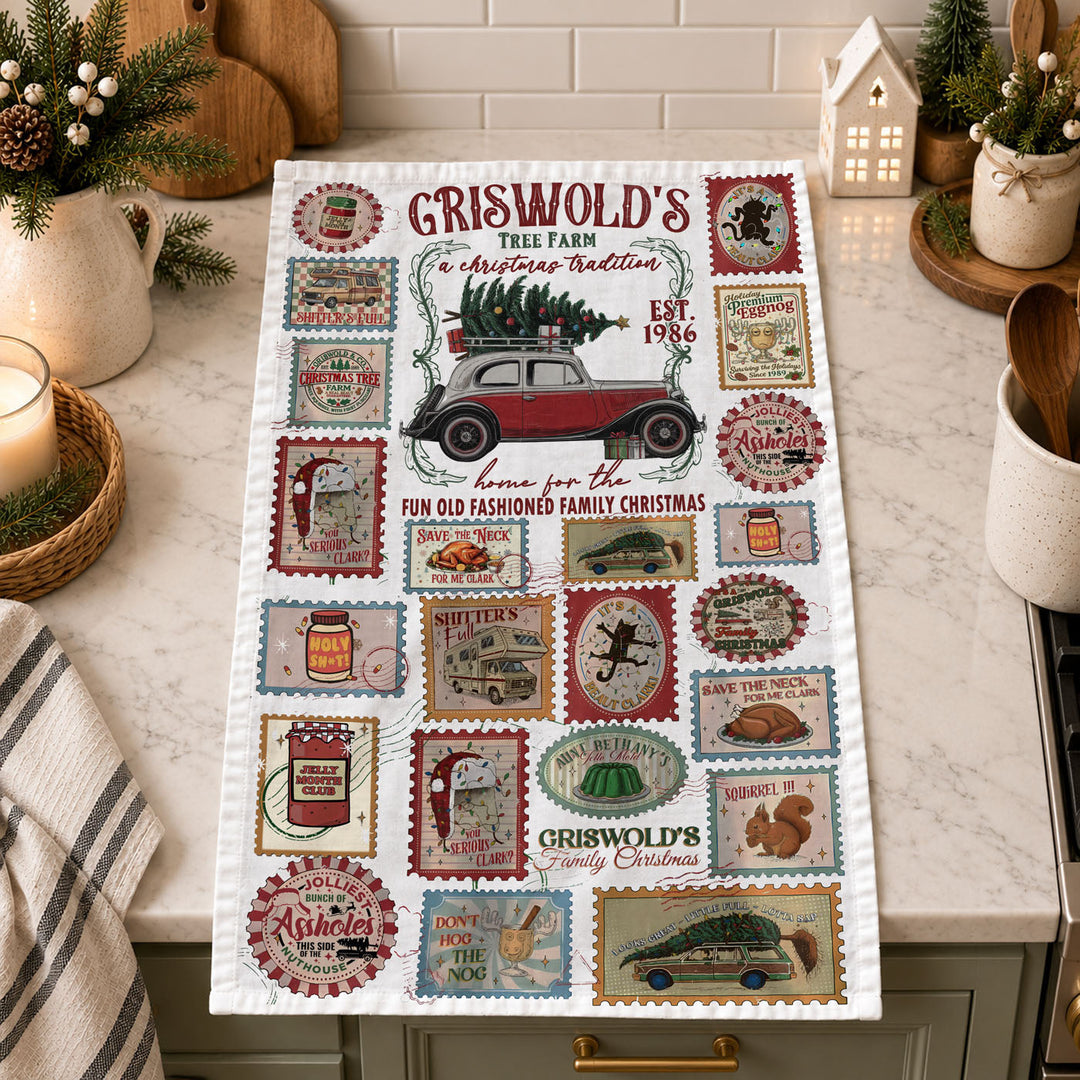 Griswold Vaca Christmas Kitchen Tea Towel Funny Holiday Decor Cheeky Fun Gift