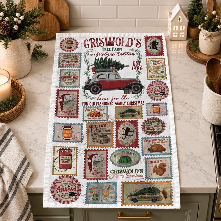 Griswold Vaca Christmas Kitchen Tea Towel Funny Holiday Decor Cheeky Fun Gift