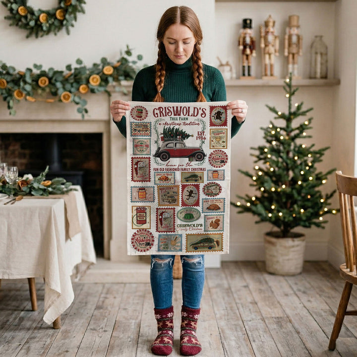 Griswold Vaca Christmas Kitchen Tea Towel Funny Holiday Decor Cheeky Fun Gift